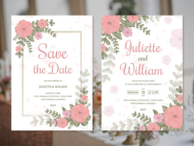 Rustic wedding invitation design.