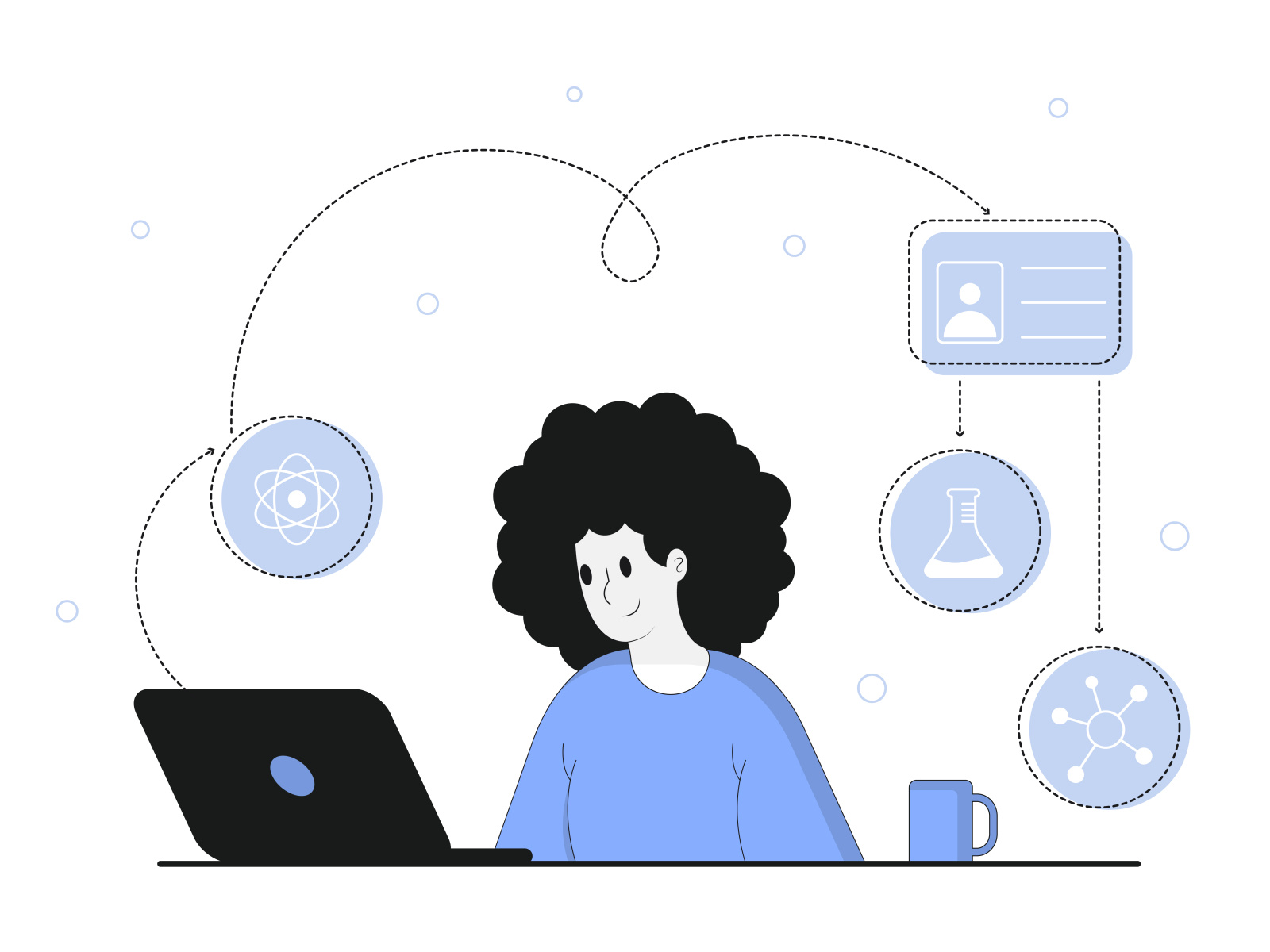 Illustration for online education website by Елена Алехина on Dribbble