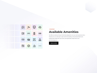 Amenities Design amenities coworking coworking space design icons motion design office space rajan arora ui website