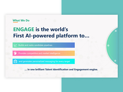 What we do ai candidate market platform slide design powerpoint target