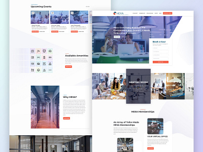 Hexa - Home Page Design app coworking space dashboard design experience gradient homepage interface landing product design ui user ux vector web website