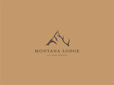 Montana Lodge Logo antlers branding design designer graphic graphic designer illustration logo logomark mountain logo