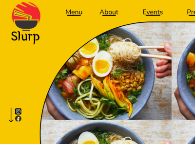 Slurp Restaurant Hero Section branding challenge dailyui design designlab hero learning ui website