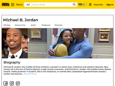 IMDB creator page redesign