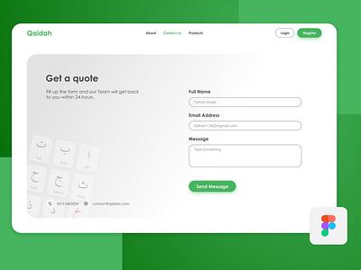 Contact Us Form/Screen Design - Qaidah