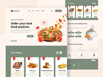 Food Factory Online Food Ordering Web UI Concept