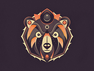 Bear Sigil - Geometric Illustration art bear geometric illustration skillshare symmetry texture vector