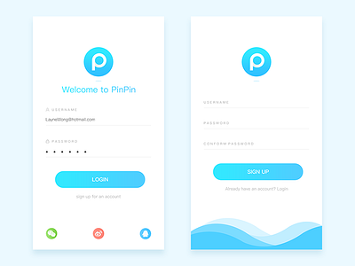 Login page app design ios ui