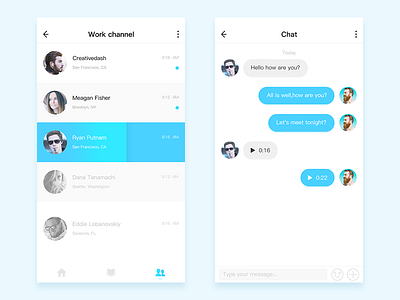 Chat app design ios ui