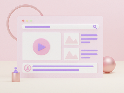 3D Video Player Illustration