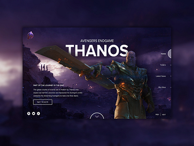 Avengers Endgame - Character Landing Page