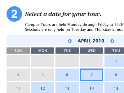 Pick a date, any date... blue calendar