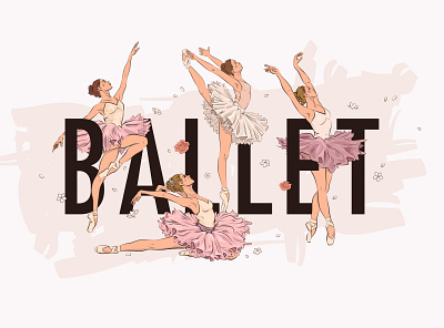 Ballet ballerina ballet dance illustration vector