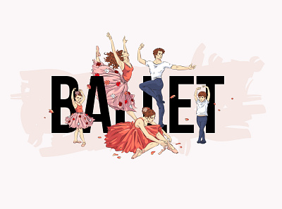 Ballet ballerina ballet dance design illustration vector