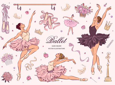 Ballet ballerina ballet dance design illustration vector