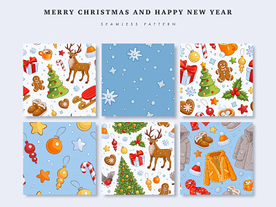 Christmas seamless pattern christmas design happy new year illustration merry seamless pattern vector