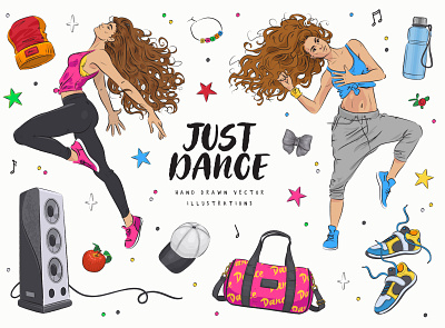 Just dance dance dancing design illustration vector zumba