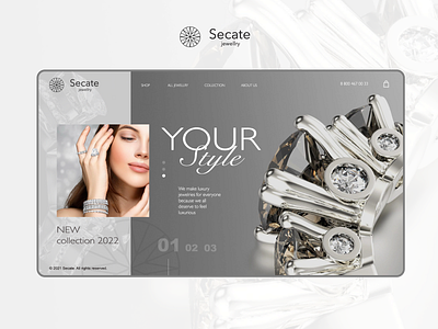 Secate Jewellery design jewellary landing shop site ui web webdesign