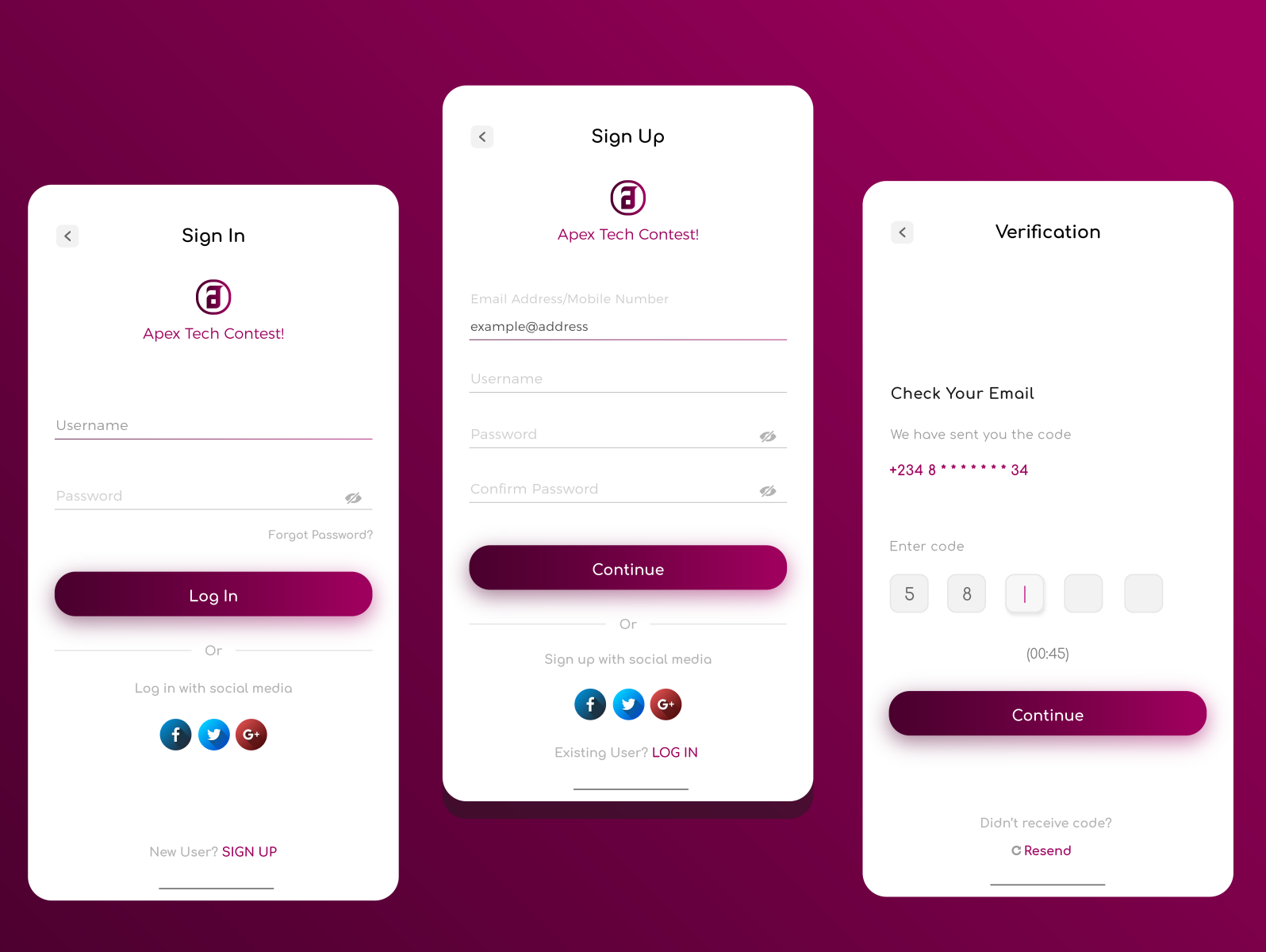 Mobile web sign up page by Oluwafemi Olaogun on Dribbble