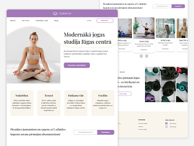 Landing page design for a yoga studio design fitness graphic design healthy lifestyle landing page landing page design lifestyle landing page ui ui design ui designer uiux design user interface design ux web design web designer yoga studio yoga studio landing page