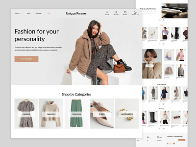 Homepage design for fashion e-commerce website branding design e commerce website design fashion fashion e commerce website graphic design homepage ui ui design ui designer uiux design user interface design ux design web design website