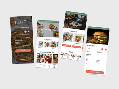 Food delivery app design - mobile take-away app