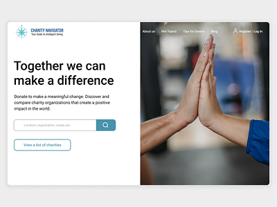 Website redesign project for Charity Navigator