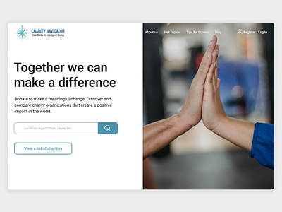 Website redesign project for Charity Navigator charity organisations charity service charity website design donations non profit organizations support ui ui design user experience user interface design ux ux design web design website redesign