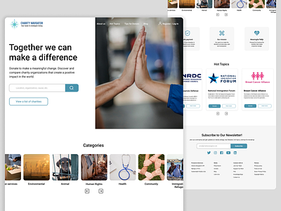 Redesign project for Charity Navigator charity organisations charity service charity website clean design donate donations fundraising help non profit organizations redesign relief support ui ui design user experience user interface design ux design web design website redesign