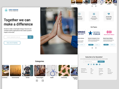 Redesign project for Charity Navigator charity organisations charity service charity website clean design donate donations fundraising help non profit organizations redesign relief support ui ui design user experience user interface design ux design web design website redesign