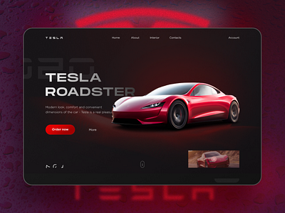 Tesla Roadster/Landing Page design landingpage mashine site tesla teslaroadster typography ui uiux ux webdesign