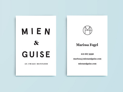 Mien & Guise Business Card branding business cards identity logo monogram