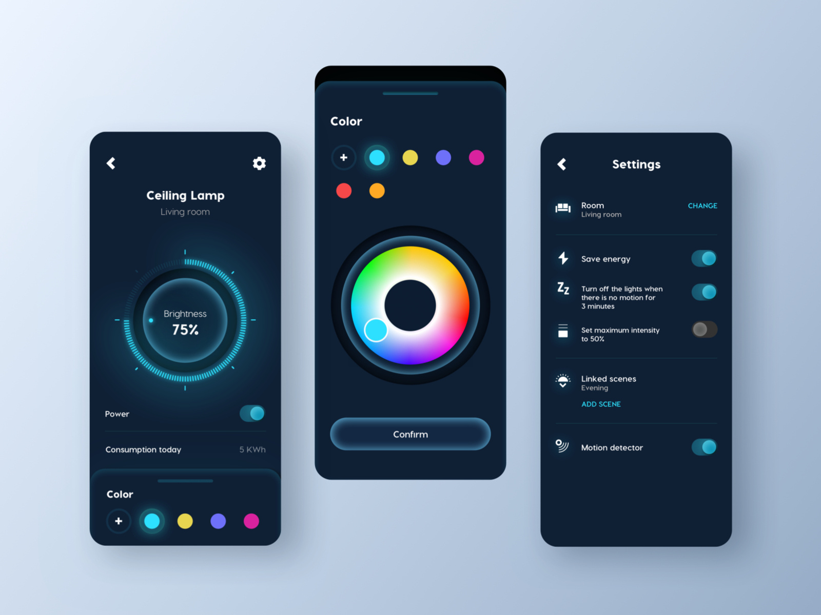 Hously - Smart Home App - Light by Ewelina Knotek for Miquido on Dribbble