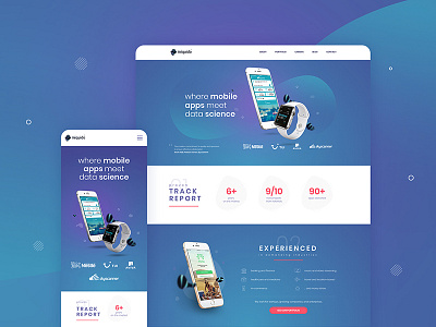 Miquido website - main page blue clean minimal miquido mobile ui ux web