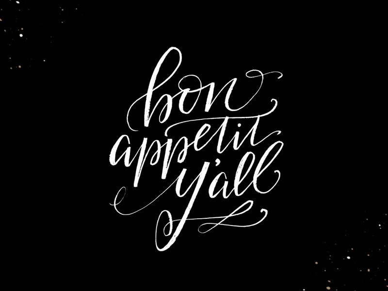 Bon Appetit Yall print custom type fun handlettered modern calligraphy print script