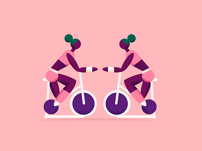 Cardio workout color illustration regime spining vector illustration workout