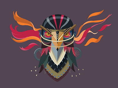 Eagle beast color eagle energy raw spirited animal vector illustration vibrant