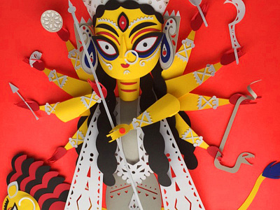 warrior color goddess hands mythology paper craft warrior