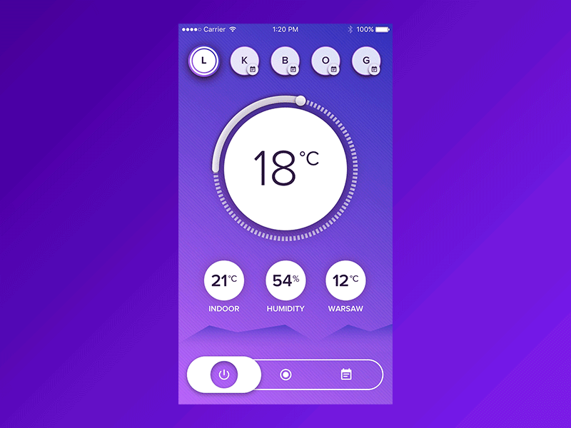 Thermostat Smart Home UI animation app gif ios mobile sketch temperature ui ux