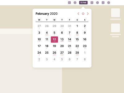 Calendar — Mac OS status bar app animation app calendar calendar design invisionstudio macos minimalism minimalist motion product design status bar ui