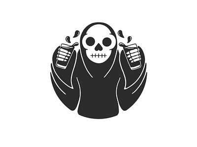 Cheers, Nerds beer illustration reaper skull vector