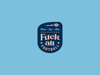 F&@% All Football badge blue design fantasy football lightning patch sports stars team
