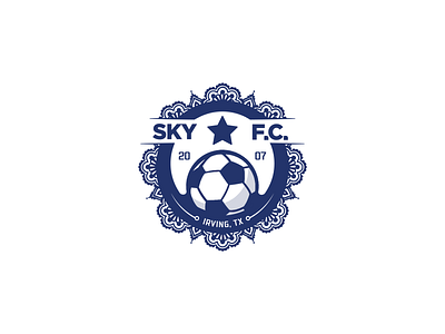 Sky Football Club blue branding club design emblem feminine floral follow me fun girls logo soccer soccer badge team team logo