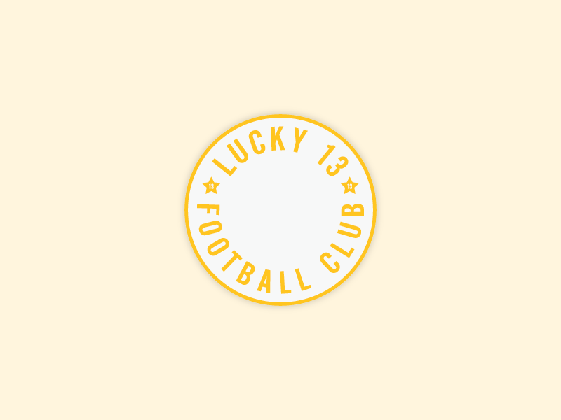 Lucky 13 Patch 13 ball club emblem foot football logo lucky patch soccer sport superstition