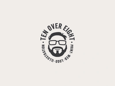 Ten Over Eight beard dribbble face follow friend glasses illustration like logo print project web