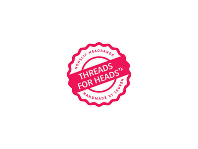 Threads For Heads TX Logo branding design dribbble etsy fabric handmade headbands heads logo shot texas threads