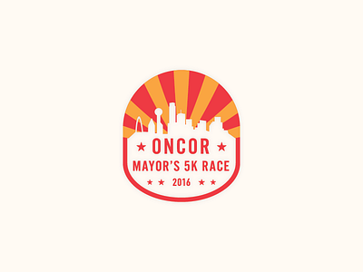 Oncor Mayor's 5K Race Shirt Design 5k apparel dallas kids logo mayor oncor race run shirt star sun
