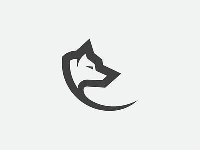 Wolf Logo Concept black circle concept follow me howl icon logo moon shape unknown wip wolf