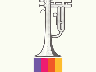Miles Davis #FakePoster brass colors concert design fake follow me halftone instrument miles davis music poster rainbow sound trumpet valves
