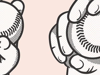 Baseball... WIP baseball design fingers follow me grip halftone hand pattern peek pitches sneak sports style wip